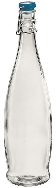 Borgonovo Indro 100 cl clear glass bottle with blue cap for horeca use
