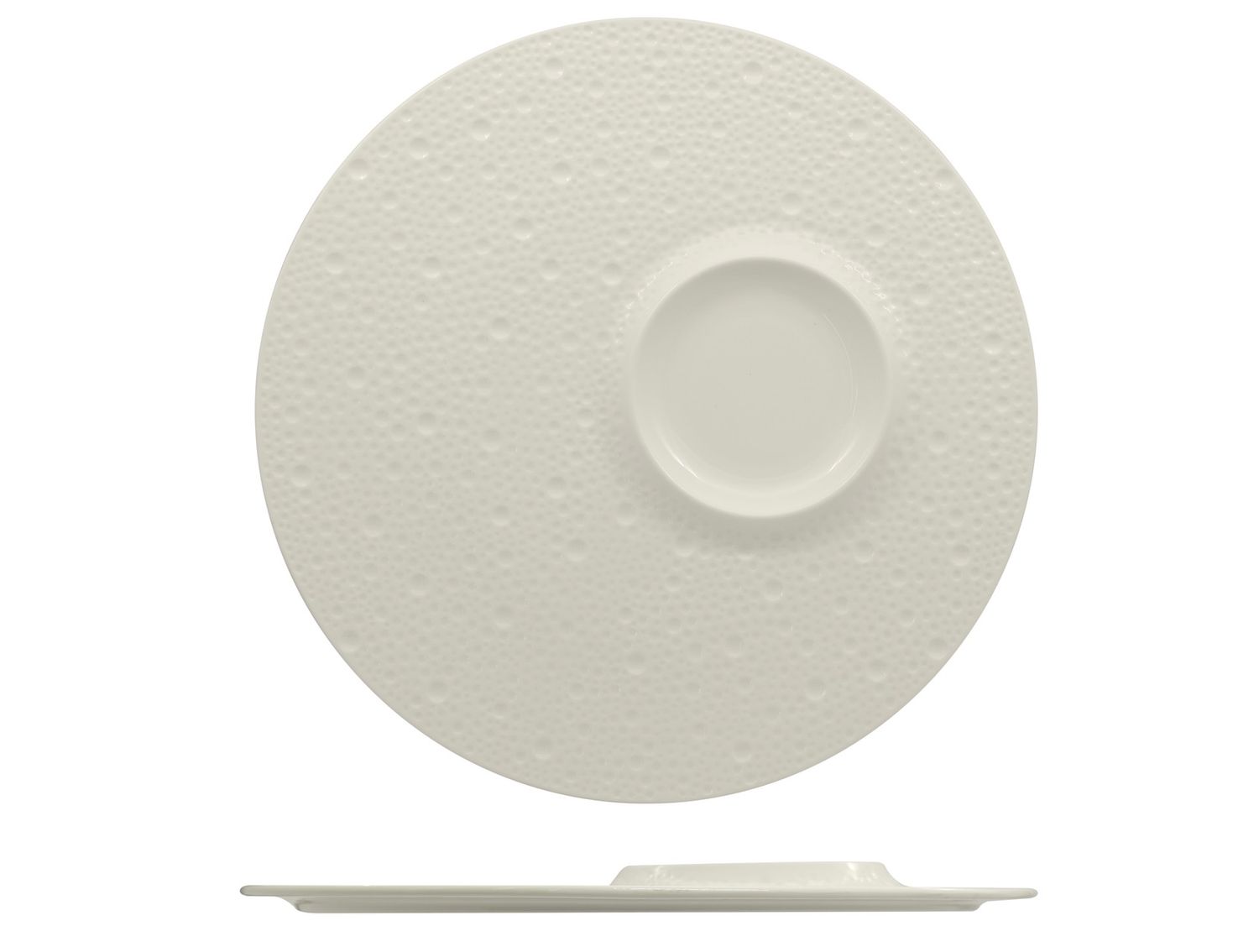 Feng - Piatto flat gourmet asimmetrico 30 cm Deva