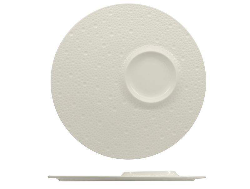 Feng - Piatto flat gourmet asimmetrico 30 cm Deva