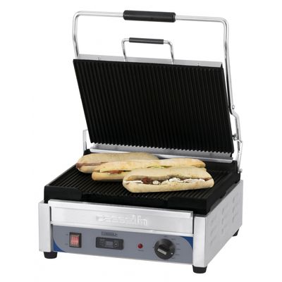 Casselin - Piastra panini Premium grande rigata-rigata con timer