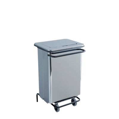 Continox Medial Abfalleimer Pedal Edelstahl glänzend abnehmbares Frontteil Gummiräder HORECA

