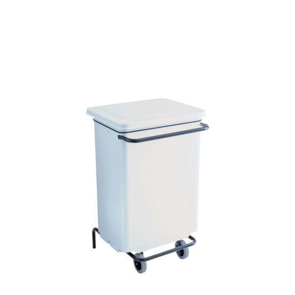 Medial Conticolor 110 L white pedal bin removable front sack elastic rubber wheels HACCP horeca
