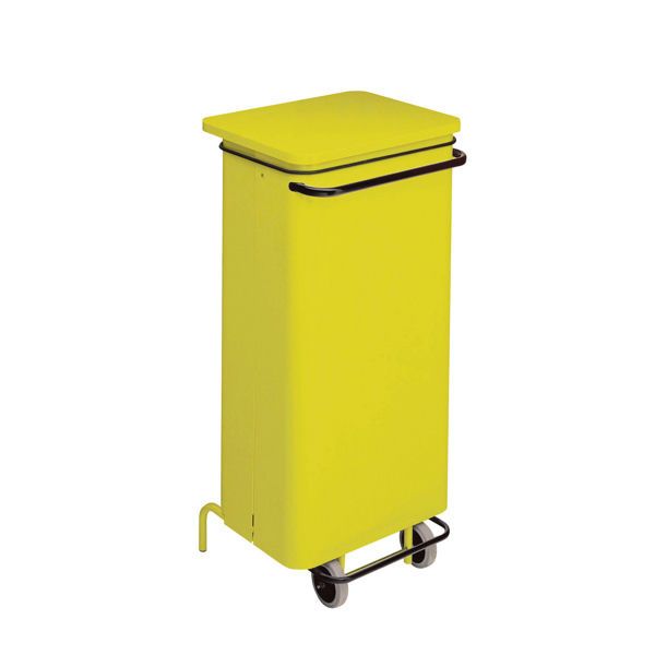 Medial Conticolor 110 L yellow pedal bin removable front sack elastic rubber wheels HACCP horeca
