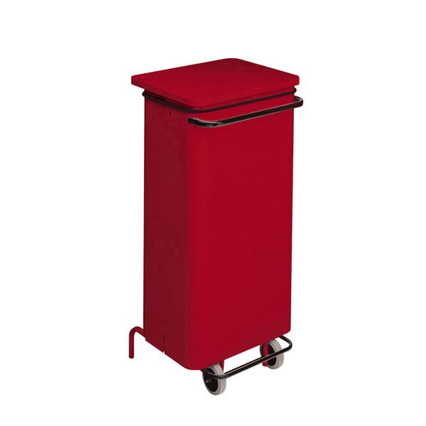 Medial Conticolor 110 L red pedal bin removable front sack elastic rubber wheels HACCP horeca

