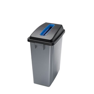 Office 60 Papierkorb blau mit Lochdeckel und Seitengriffen für Horeca

