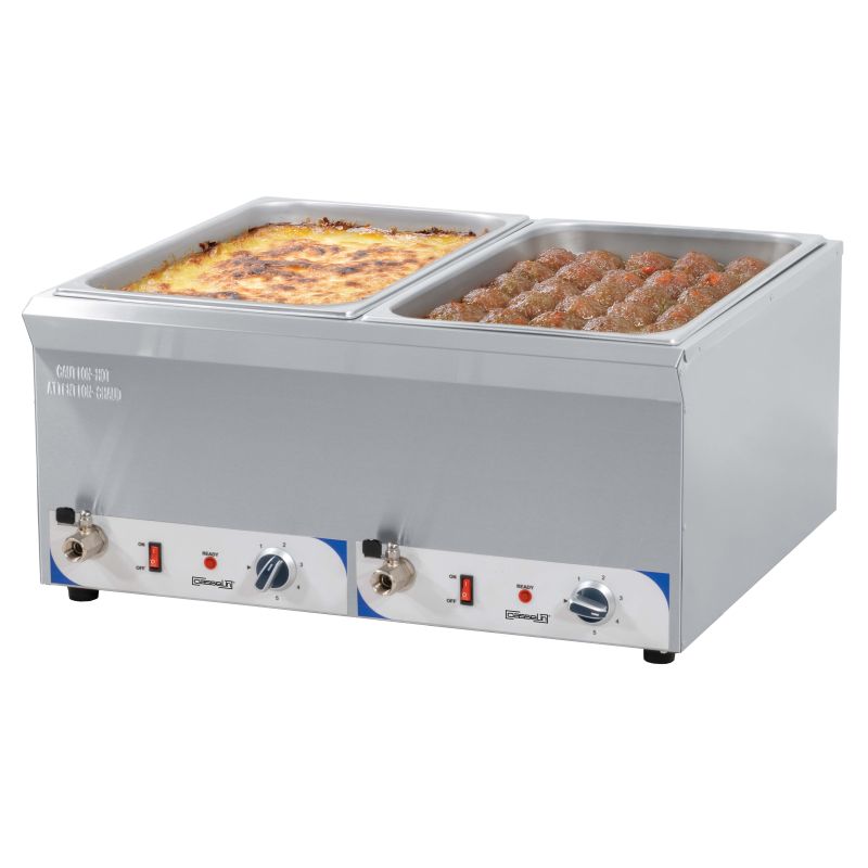 Casselin - Double bain-marie GN 1/1 with drain taps - 200 mm