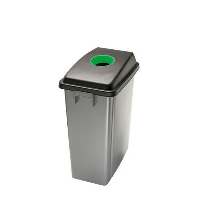 Gettacarte Office 60 plastica verde con coperchio forato e maniglie horeca

