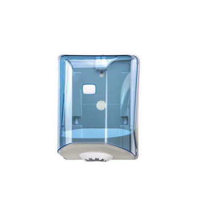 Wave distributore carta a sfilamento centrale in ABS grigio e cover blu per horeca
