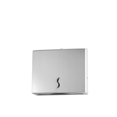 Dispenser Brinox inox satinato AISI 304, 200 fogli carta piegata C e Z, con serratura antivandalo.

