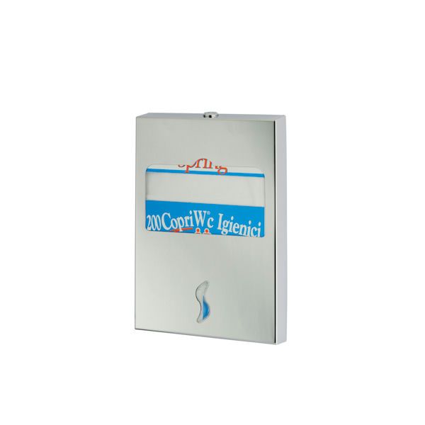 Dispenser Medial Brinox acciaio inox satinato per copriwater carta, montaggio a muro uso horeca

