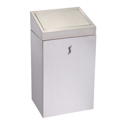 Gettacarte Medial Brinox acciaio inox satinato AISI 201 con coperchio push e reggisacco interno horeca

