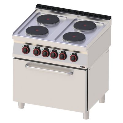 Casselin - Fornello elettrico 4 fuochi con forno elettrico statico GN 1/1 80