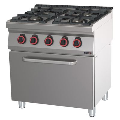 Casselin - 4-burner gas stove with GN 1/1 fan-assisted electric oven 80