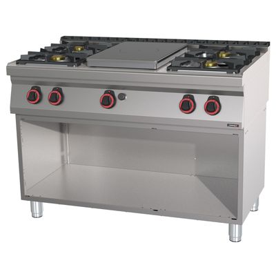 Casselin - Fornello a gas 4 fuochi + 1 tuttapiastra su vano 120