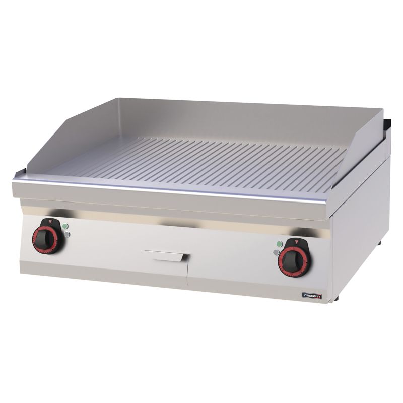 Casselin - Cast iron fry top with ribbed edges 80