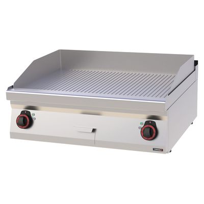 Casselin - Cast iron fry top with ribbed edges 80