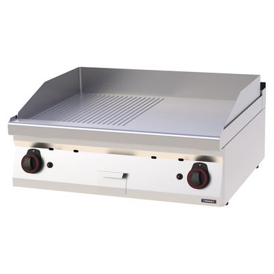 Casselin - Fry top a gas cromato rigato-liscio 80