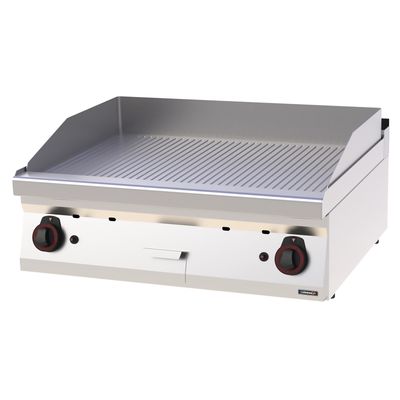 Casselin - Fry top a gas cromato rigato 80