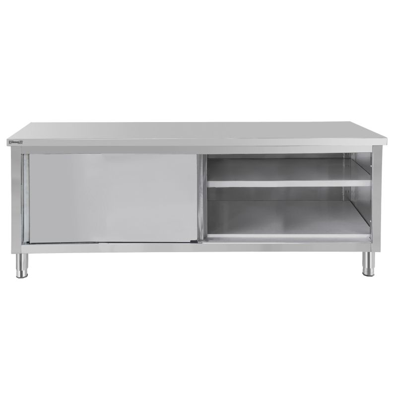 Casselin - Tavolo da lavoro Inox con porte scorrevoli 600 AISI 304
