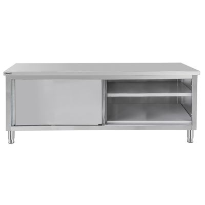 Casselin - Tavolo da lavoro Inox con porte scorrevoli 1200 AISI 304
