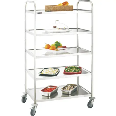 Casselin - Carrello in acciaio inox con 5 vassoi