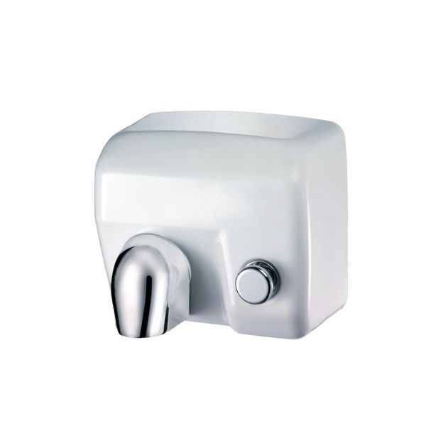 Hamet hand dryer 2400W push button, 360° nozzle, vandal-proof steel cover for horeca use