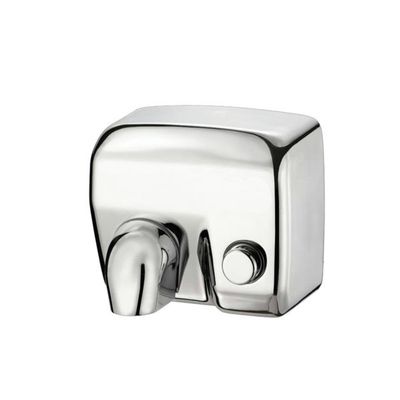 Hamet asciugamani 2400W acciaio brillante, attivazione a pulsante, bocchettone 360°, timer regolabile, protezione IPX1