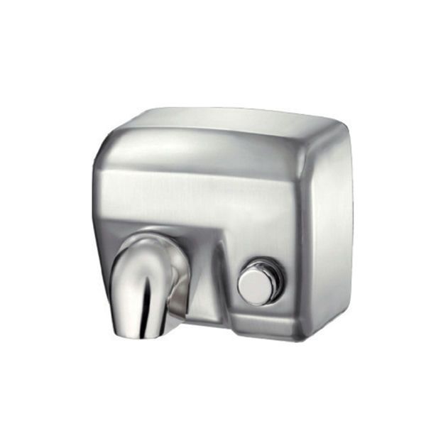 Hamet Medial asciugamani satinato 2400W, pulsante, bocchettone 360°, timer regolabile, protezione IPX1