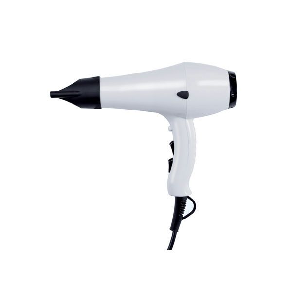 Asciugacapelli Yul Pro ABS bianco Medial con pulsante, 1800W, concentratore incluso, ideale per alberghi.