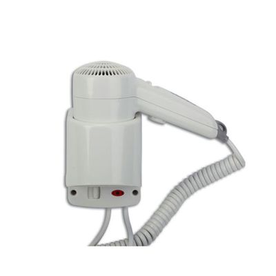 Yul Basic Medial asciugacapelli con base a muro laterale bianco in ABS, motore 1200W, 2 livelli calore e velocità.