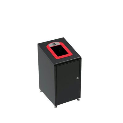 Koala Medial 60 L frame for bin in black metal with lock door and pictograms for waste sorting