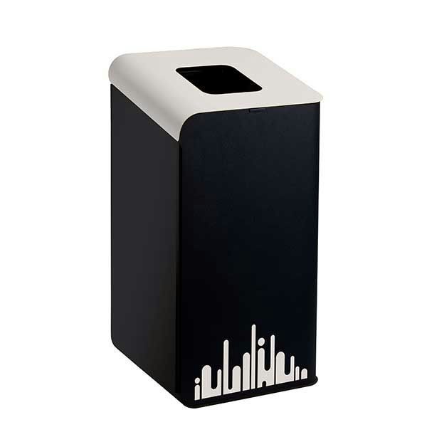 Gettacarte Rubik Evo in metallo nero e bianco con sistema reggisacco integrato per uso horeca professionale.