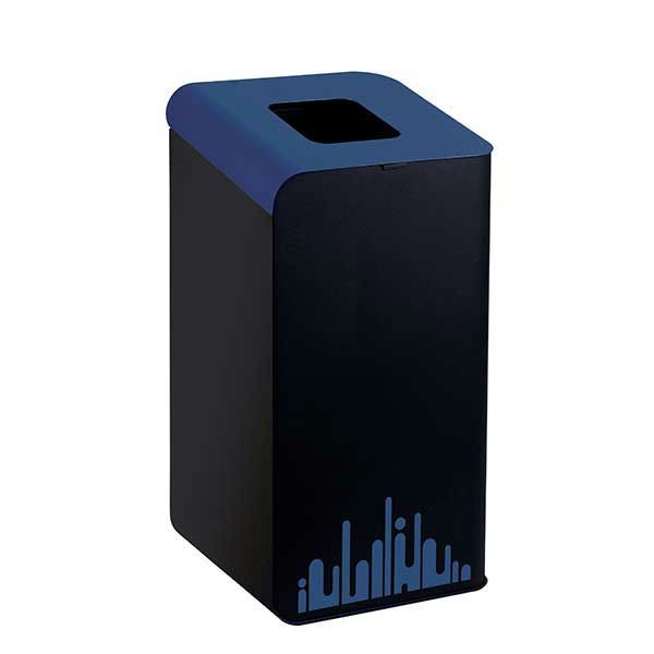 Gettacarte Rubik Evo in metallo nero e blu con sistema reggisacco integrato per uso horeca professionale.