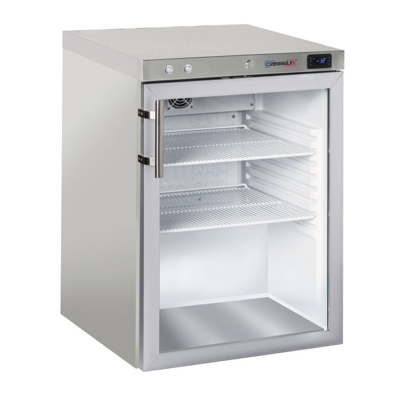 Casselin - Glass negative cabinet 140 l Stainless Steel