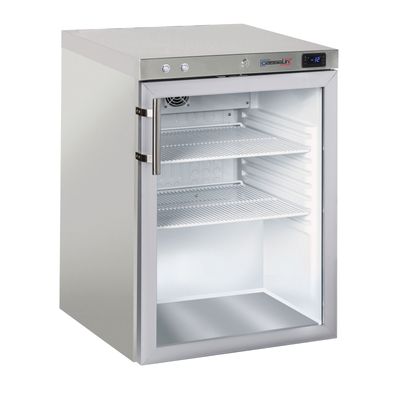 Casselin - Glass negative cabinet 140 l Stainless Steel