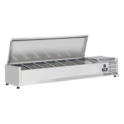 Casselin - Saladette da banco con coperchi 7 x GN 1/4