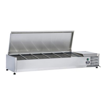 Casselin - Saladette da banco con coperchi 5 x GN 1/3 + 1 GN 1/2