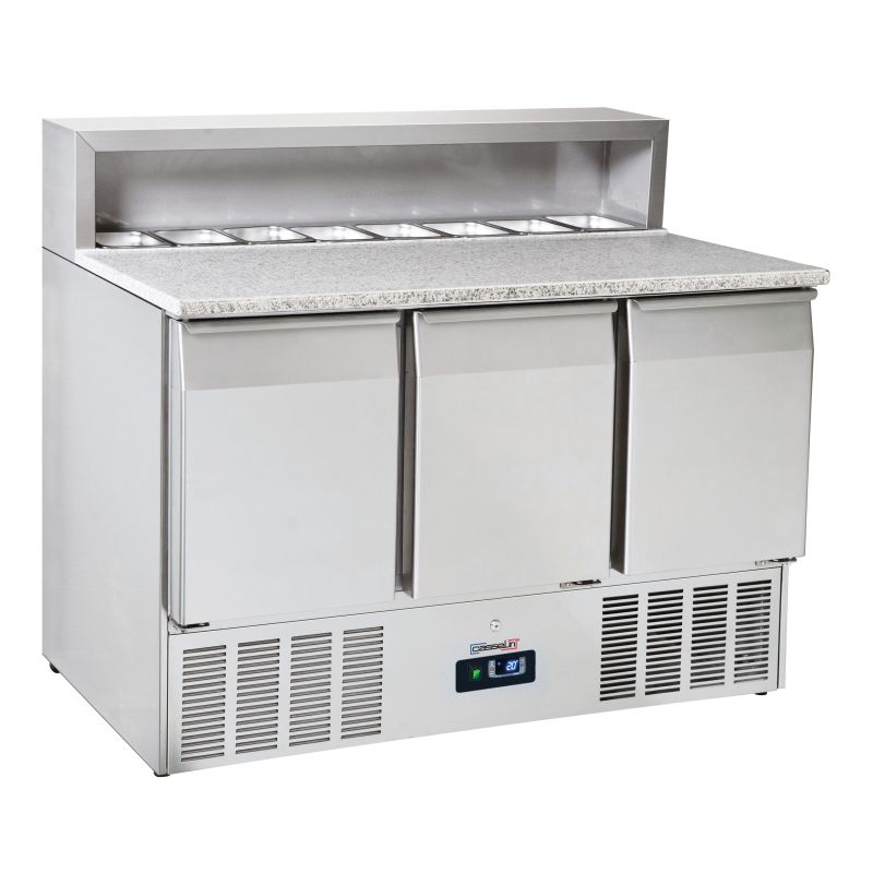 Casselin - 3-door GN 1/1 Granite salad preparation cabinet