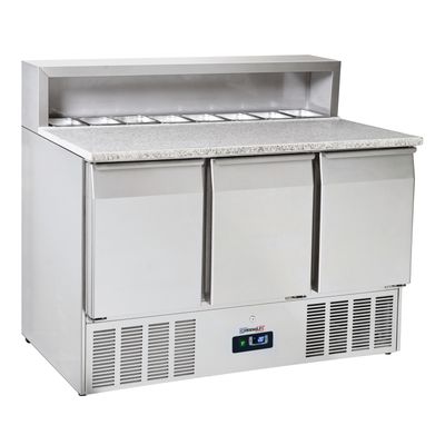Casselin - 3-türiger GN 1/1 Granit-Salatzubereitungsschrank