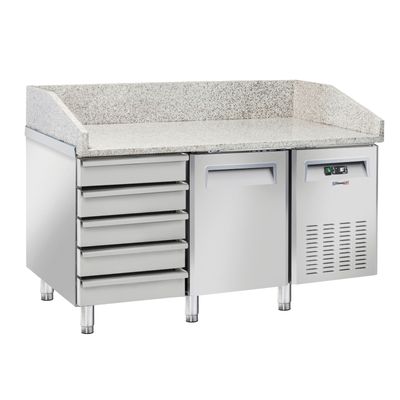 Casselin - Tavolo per pizza refrigerato 5 cassetti 1 porta