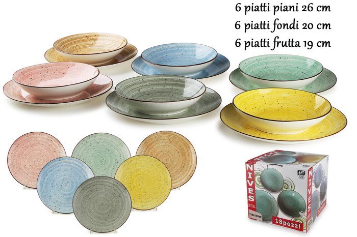 Frescura - Piatti tavola 18 pezzi assortiti Nives