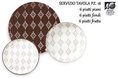 Frescura - Piatti tavola 18 pezzi assortiti Moe