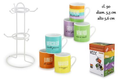 Frescura - Tazza caffè 9 cl con stand Week