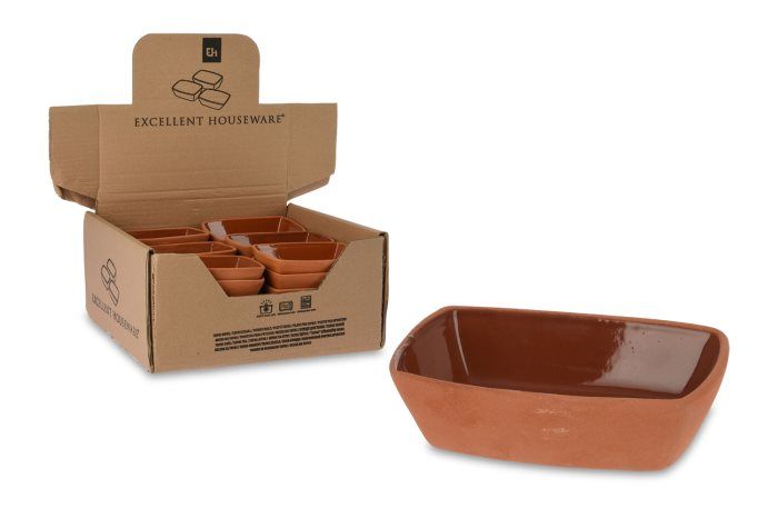 Frescura - Rectangular terracotta cup 12 x 4 cm