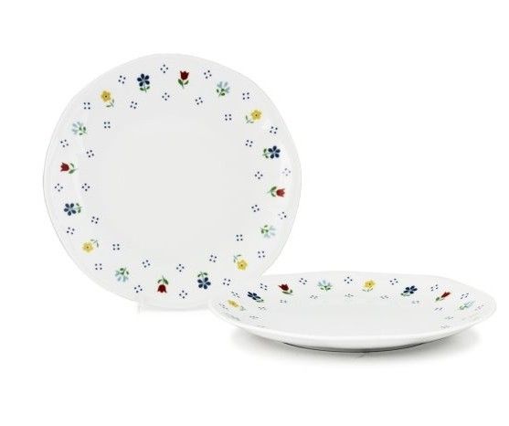 19 cm Jastra porcelain flat plate with floral rim for horeca use