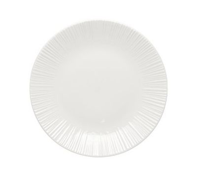 21 cm Zenith white porcelain flat plate embossed rim horeca
