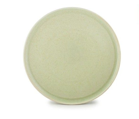 33 cm Keops Green glossy porcelain pizza plate for horeca use