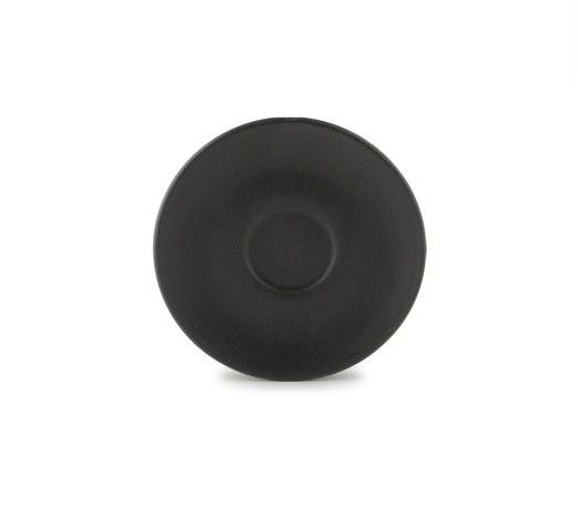 13 cm Glam matte black porcelain coffee saucer for horeca use