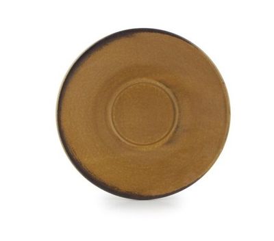 16 cm La Terre satin rust-brown porcelain tea saucer for horeca use