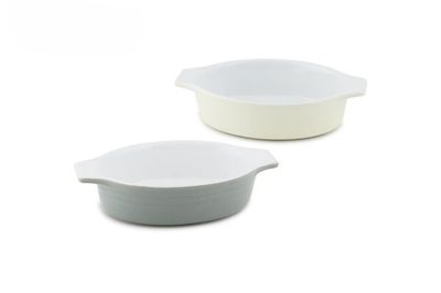 21×13 cm oval glazed porcelain baking dish for horeca use